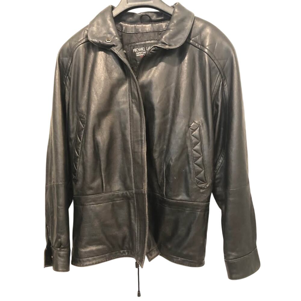 VTG Michael Lawrence Signature Leather Jacket Black Size M